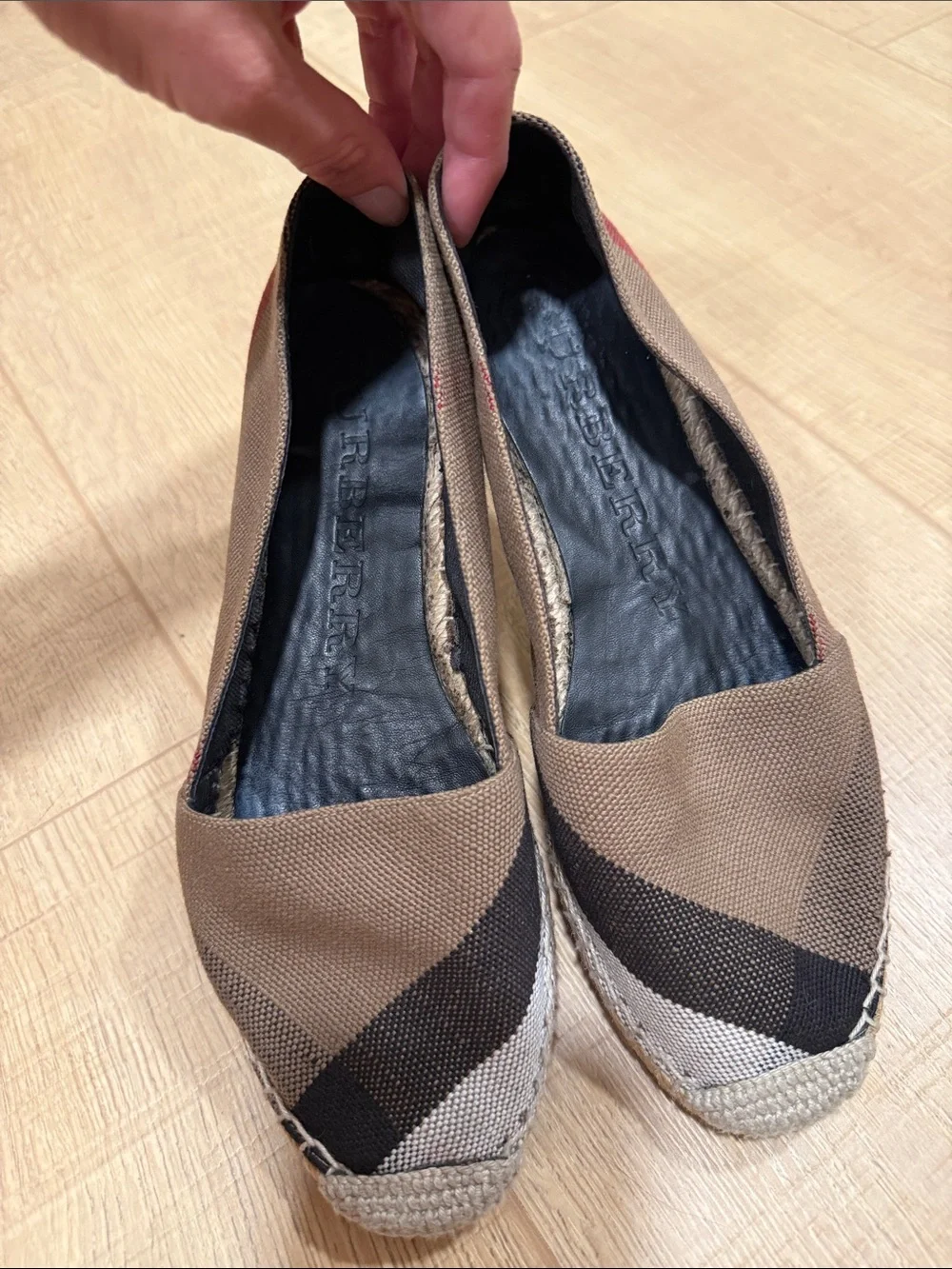 Burberry Hodgeson Check Espadrille Flats